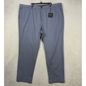 01.Algo Mens Chino Golf Pants 44 Blue Performance Tech Flat Front Wicking NEW‎